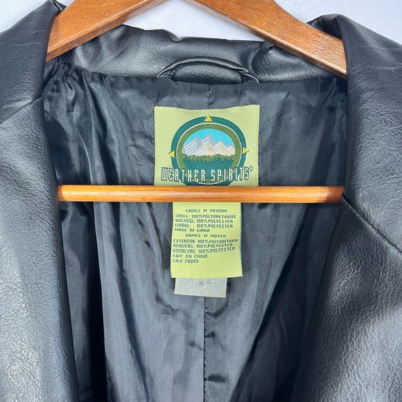 Vintage Vegan Leather Trench Coat - Picture 2 of 2